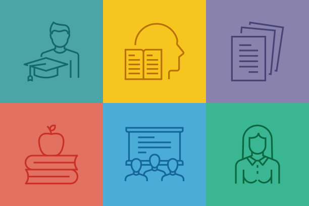 教育和学校相关的线图标。向量符号说明。图片下载