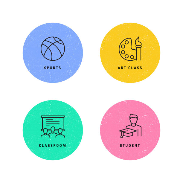 教育和学校相关的线图标。向量符号说明。图片下载