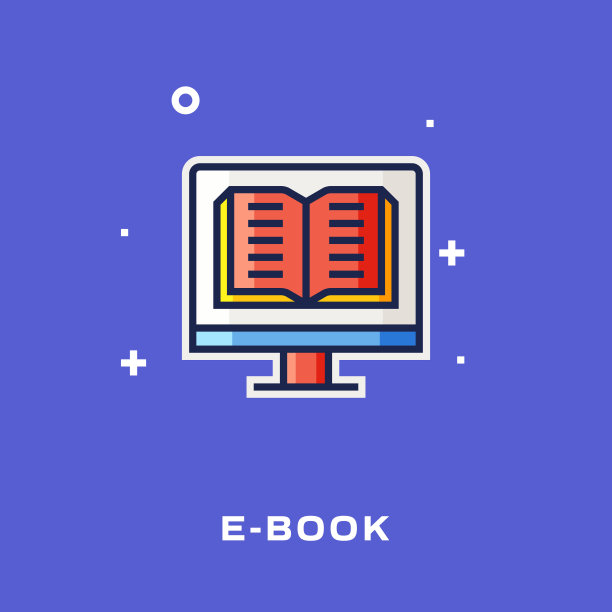 电子书直线图标。向量符号说明。图片下载