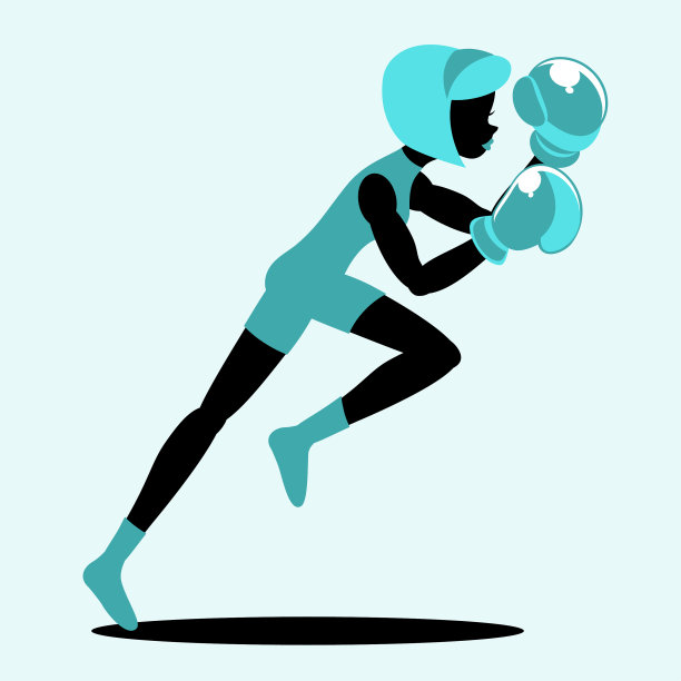 女拳击手的剪影图片下载