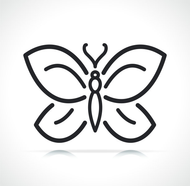 孤立的蝴蝶细线图标图片下载