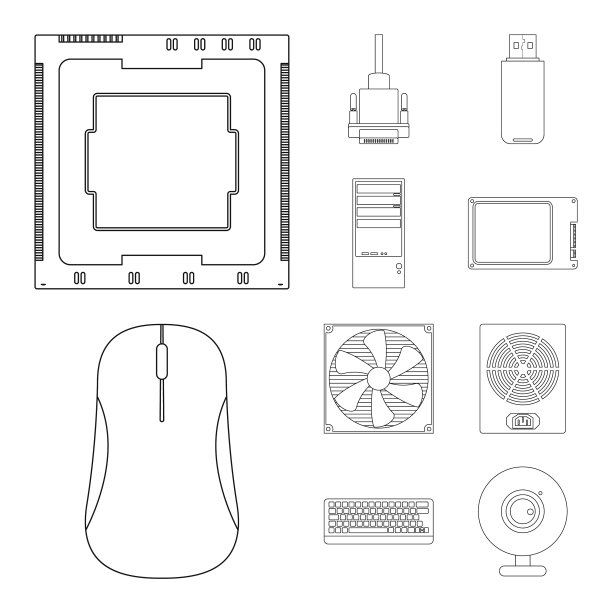 PC和组件符号集图片下载