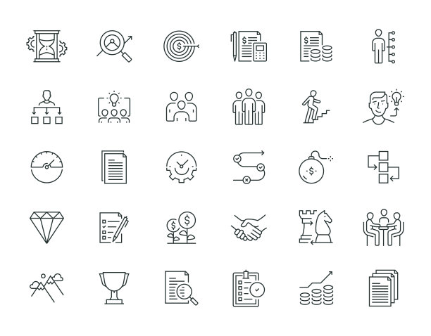 商业分析细线系列图片下载