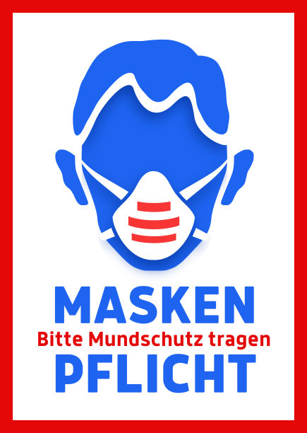 防毒面具冠状病毒图标设计与德语文本图片下载