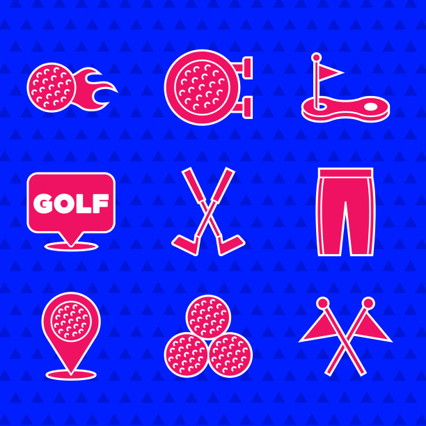 套交叉高尔夫球杆高尔夫球旗裤图片下载