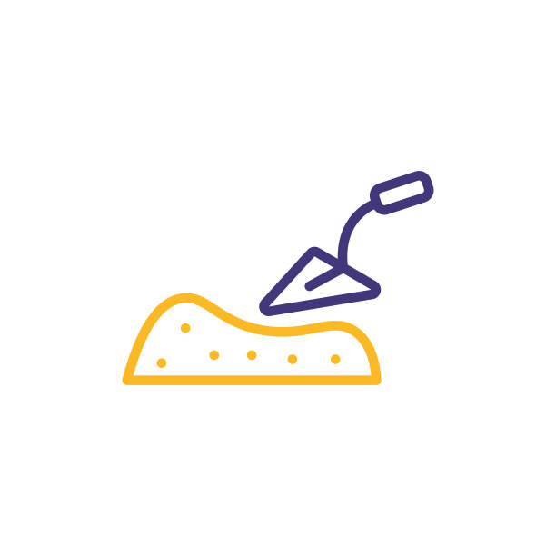 施工抹刀和沙线图标。可编辑的斯托克城图片下载