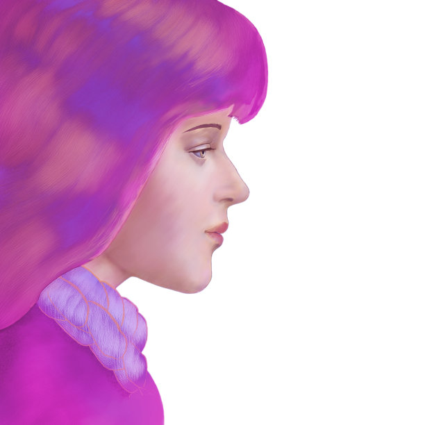 一个粉红色调的女孩的肖像图片下载