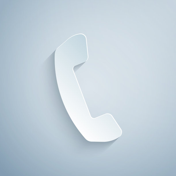 剪纸电话图标孤立在灰色上图片下载