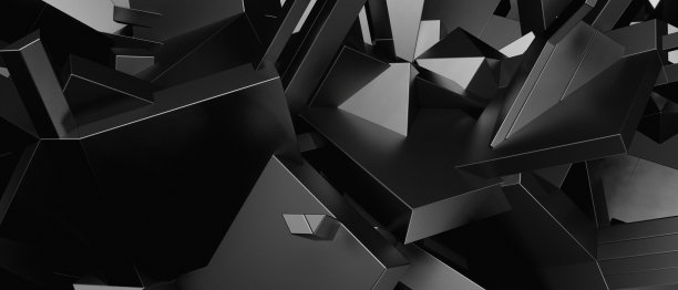 抽象豪华3D科幻混乱新潮未来灰色旗帜背景壁纸3D渲染图片下载