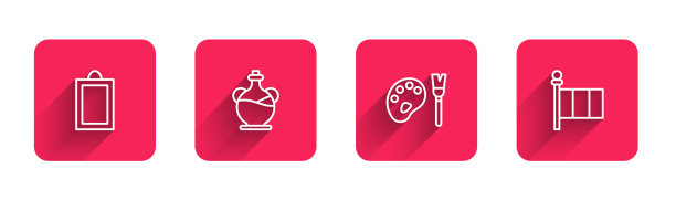 固定线条画瓶橄榄油油漆刷图片下载