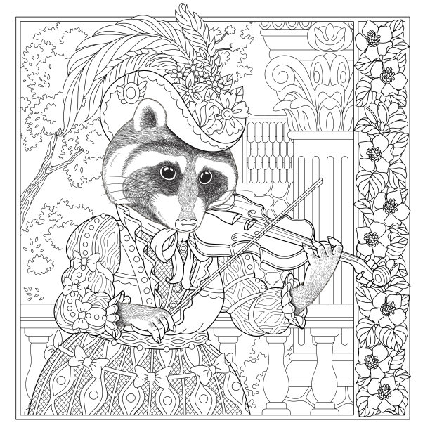 浣熊图画书页面图片下载