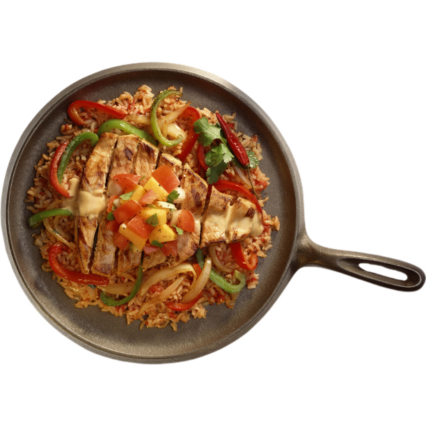 鸡肉沙拉炒饭俯视图图片下载