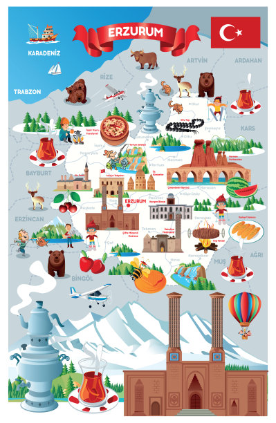 埃尔祖鲁姆， 土耳其， 亚库蒂亚， 帕兰多肯， 阿齐兹耶， 霍拉桑， 奥尔图， 帕辛， 卡瓦齐， 希尼斯， 特克曼， 阿斯卡莱， 卡拉科班， 森卡亚， 猫， 托图姆， 科普鲁科伊， 伊斯皮尔， 纳尔曼， 乌赞德雷， 是， 帕齐奥卢， 卡通地图， 土耳其图片下载