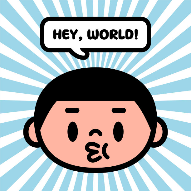 有趣的人物设计一个撅嘴的男孩与平头图片下载