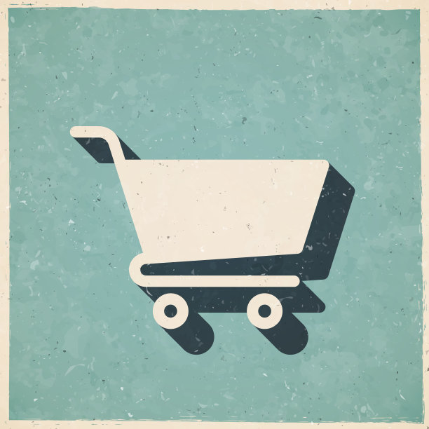 购物车。图标复古复古风格-旧纹理纸图片下载