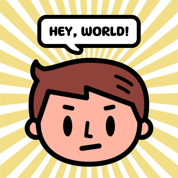 可爱的人物设计，一个微笑的年轻人图片下载