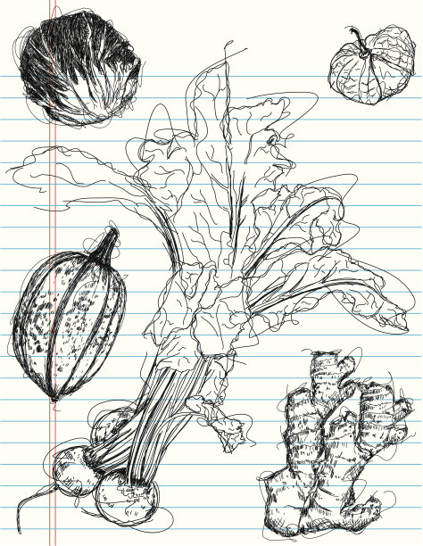 什锦蔬菜草图图片下载