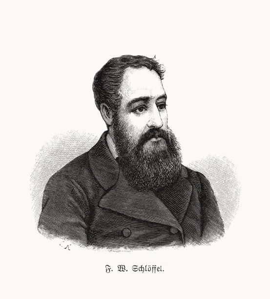 Friedrich Wilhelm Schloeffel(1800-1870)，德国制造商和政治家，木刻作品，1893年图片下载