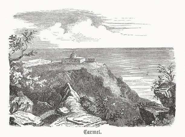 斯特拉·马里斯修道院，海法，以色列，木刻，1891年出版图片下载