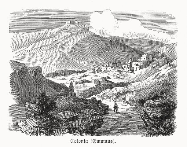 耶路撒冷附近的科洛尼亚（摩扎，埃毛斯），以色列，1891年图片下载