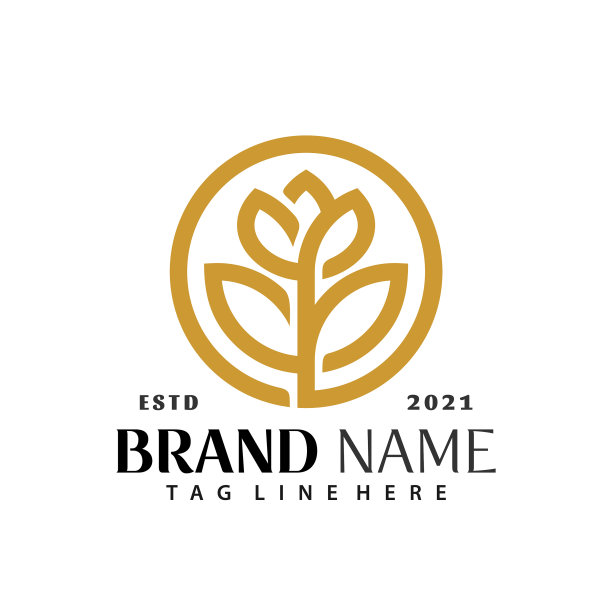 花优雅的标志设计创意的标志设计图片下载