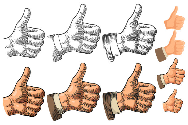 举手示意像做拇指向上的手势图片下载