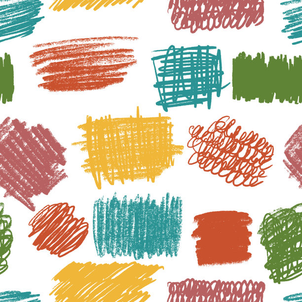 涂鸦无缝图案。手绘彩色铅笔卷线。标记画歪歪扭扭，笔画矢量插图。用画笔画草图。潦草纹理手绘壁纸。孩子们的背景图片下载