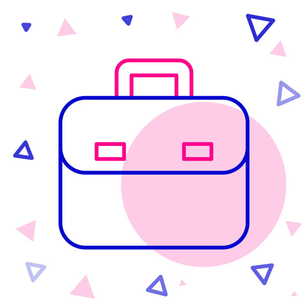 线公文包图标孤立的白色背景。商业案例标志。业务组合。色彩缤纷的轮廓概念。向量图片下载