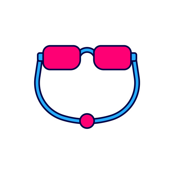 填充轮廓眼镜图标孤立的白色背景。向量图片下载