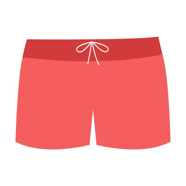 红色泳装的男孩矢量插图图片下载