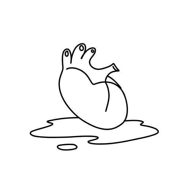 一个现实的心脏在血液，幽灵情人节，粉彩哥特数字贴纸，另类情人节矢量EPS10图片下载