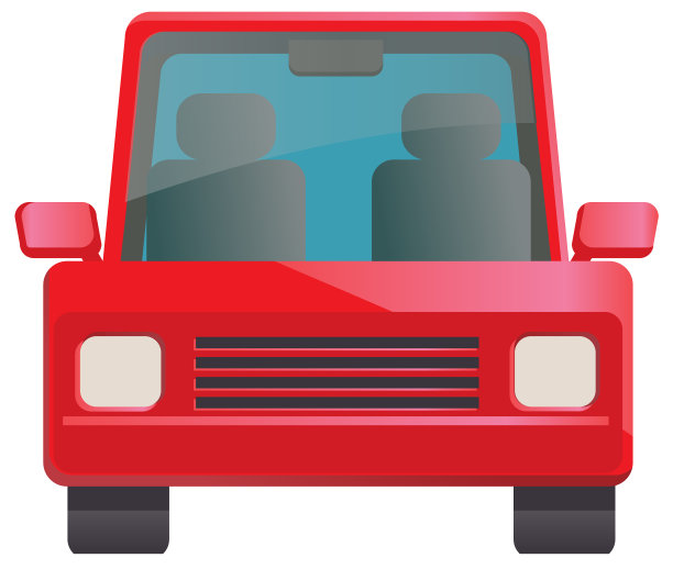 一辆红色汽车的前视图图片下载