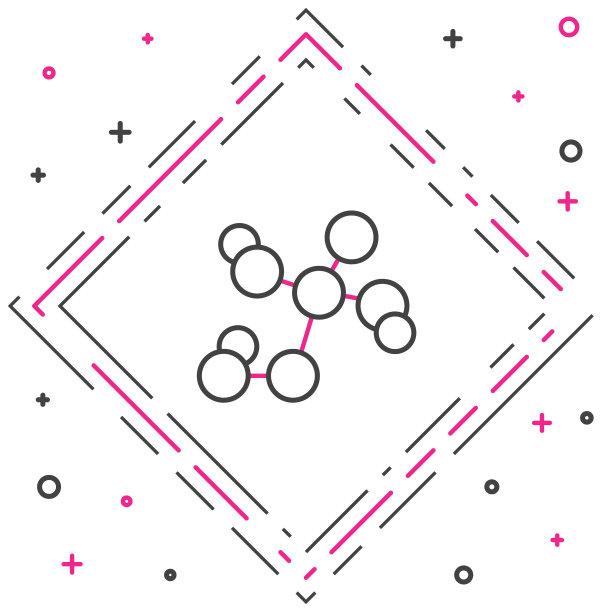 化学配方图标隔离在白色背景。摘要六边形为创新医学、健康、研究和科学。色彩缤纷的轮廓概念。向量图片下载