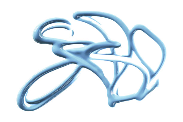 浅蓝色水彩滴之字形孤立在白色背景。图片下载