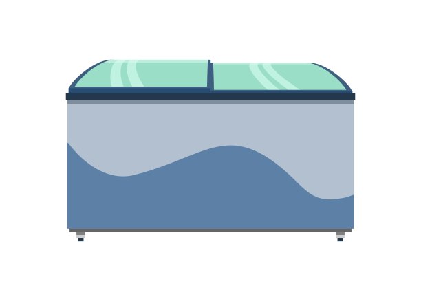冰淇淋冰箱。简单的平面插图。图片下载