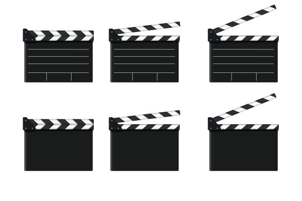 空白膜板岩隔离。开合黑色空白拍片板套。图片下载