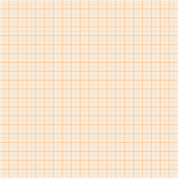 有格子的方格纸。毫米纸质地，几何图案。用于制图、研究、技术工程或比例尺测量的橙色衬边空白。矢量图图片下载