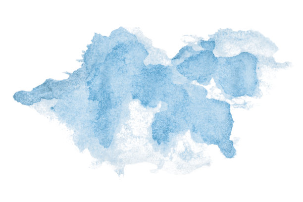 浅蓝色水彩背景。艺术手绘。隔离在白色背景上图片下载
