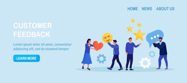 客户反馈评级。人们会用星星、竖起大拇指、心形等表情符号。用户体验或客户满意度。客户对产品和服务的意见。业务满意度支持图片下载