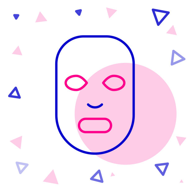 线条面部美容面膜图标孤立的白色背景。美容、医药和保健。色彩缤纷的轮廓概念。向量图片下载