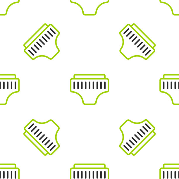 线成人尿布图标隔离无缝图案白色背景。向量图片下载