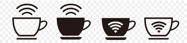 wi-fi网吧餐厅图标矢量图片下载