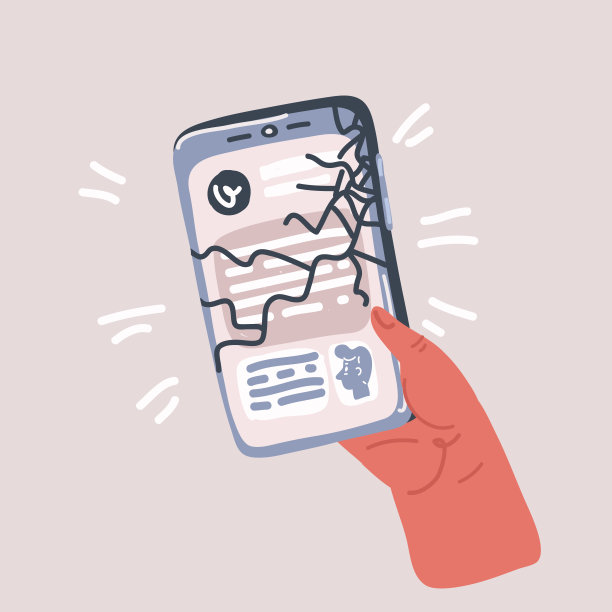 矢量插图的手持电话破碎的屏幕图片下载