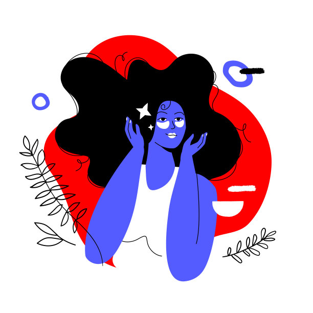 补丁下的眼睛-彩色平面设计风格插图图片下载