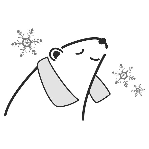 北极熊脖子上围着一条凉毛巾的插图图片下载