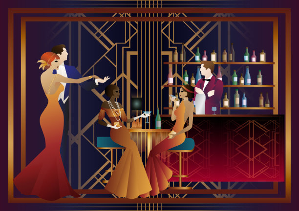 人们坐着喝酒，一对对跳舞图片下载