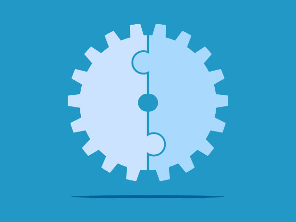 齿轮拼图。合并概念向量图片下载