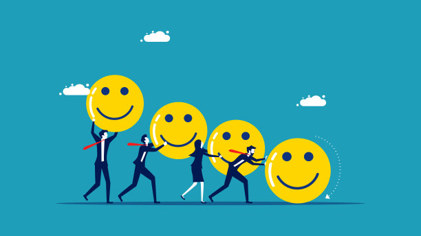 工作愉快。业务团队推动乐观思维图片下载