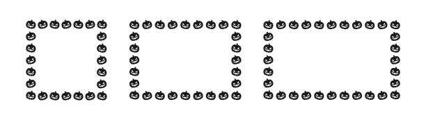 杰克O灯笼南瓜万圣节框架边框轮廓集。社交媒体明信片模板矢量插图。图片下载