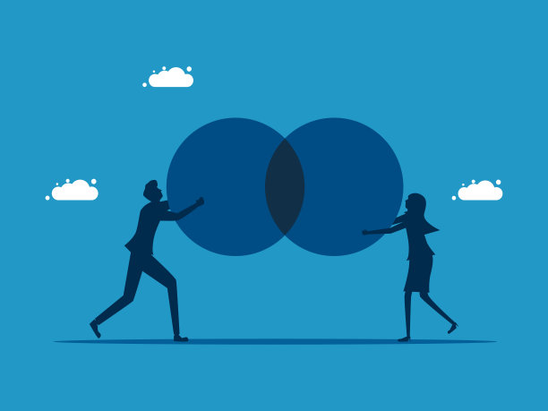 合作。两个商人一起工作图片下载